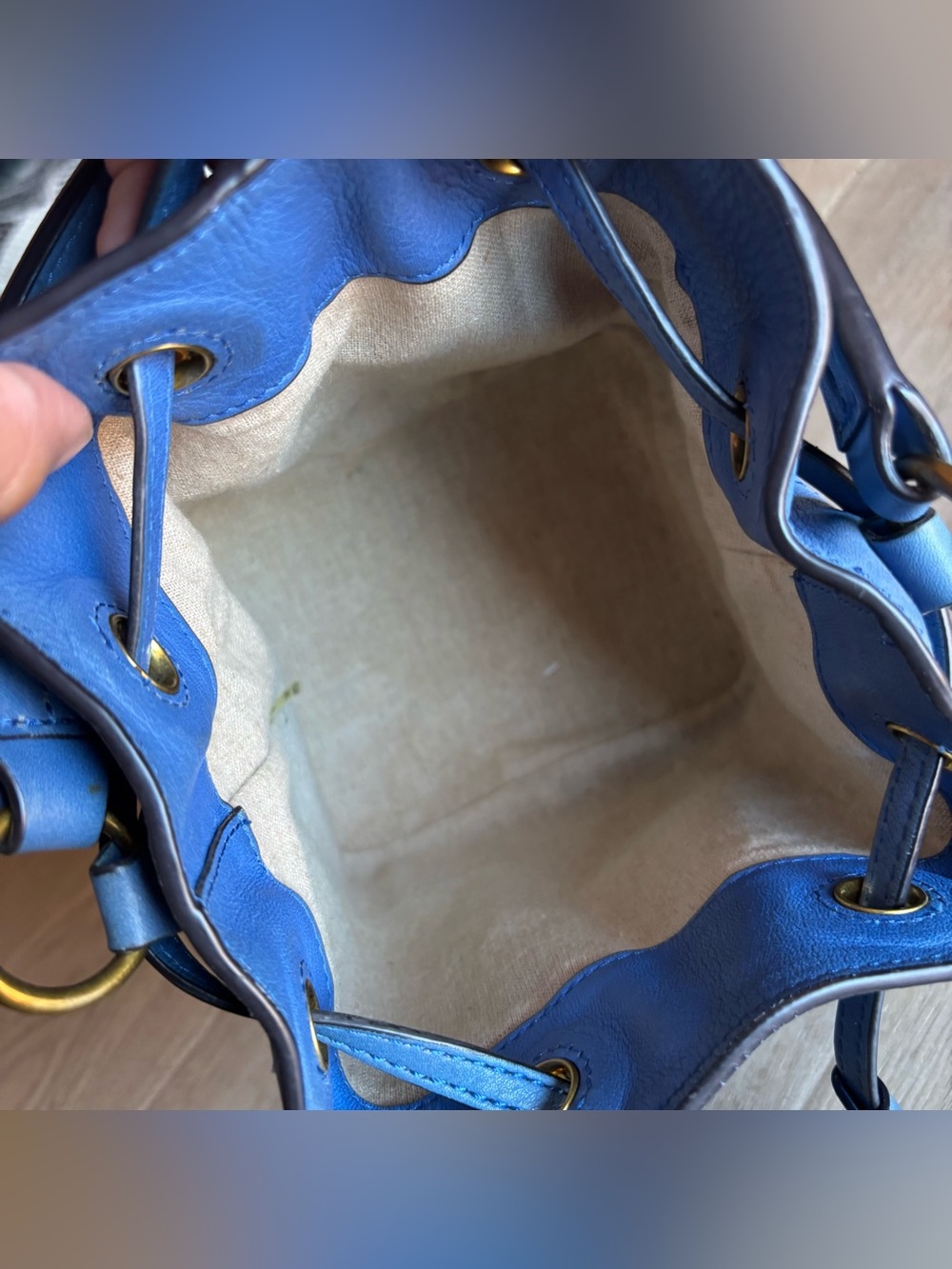 Tory Burch Leather Drawstring Bucket Bag - Picture 7 of 11